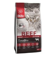 BLITZ Sensitive 3000 сухой  корм для кошек с Говядиной 400гр