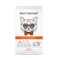 Best Dinner Adult Корм сухой корм для взрослых кошек с Уткой и клюквой 0,4кг