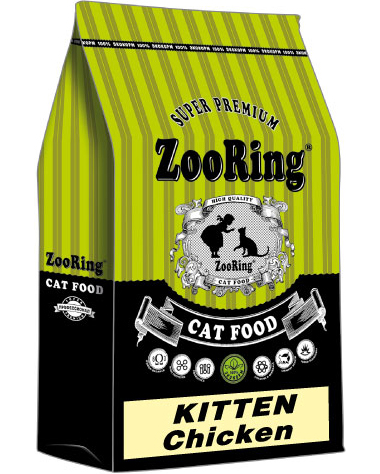 ZooRing Kitten Chicken Цыпленок 10кг Корм сухой для котят
