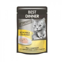 Best Dinner Exclusive кон.для кошек Мусс сливочный Курочка с морковью 85гр